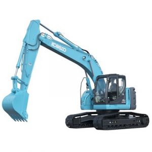 Blue Kobelco excavator