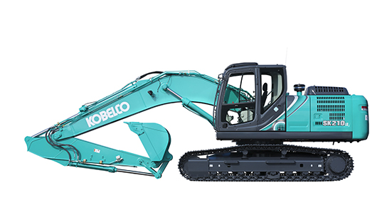 Blue Kobelco excavator